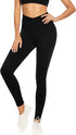 High Waisted Womens Black Workout Leggings - Running Tummy Control Yoga Pants